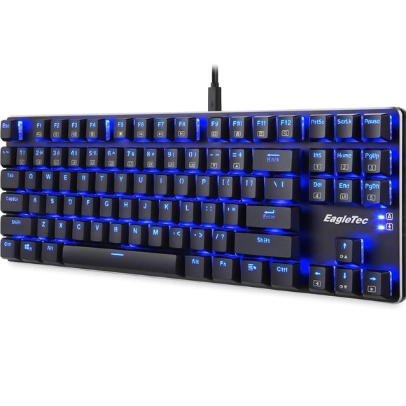 EagleTec LED Blue Blacklit Mechanical Gaming Keyboard - Picture 4 of 11